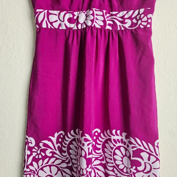 Banana Republic Flattering Cap sleeve pink Empire Waist Party Boho midi dress 2 - Picture 6 of 8